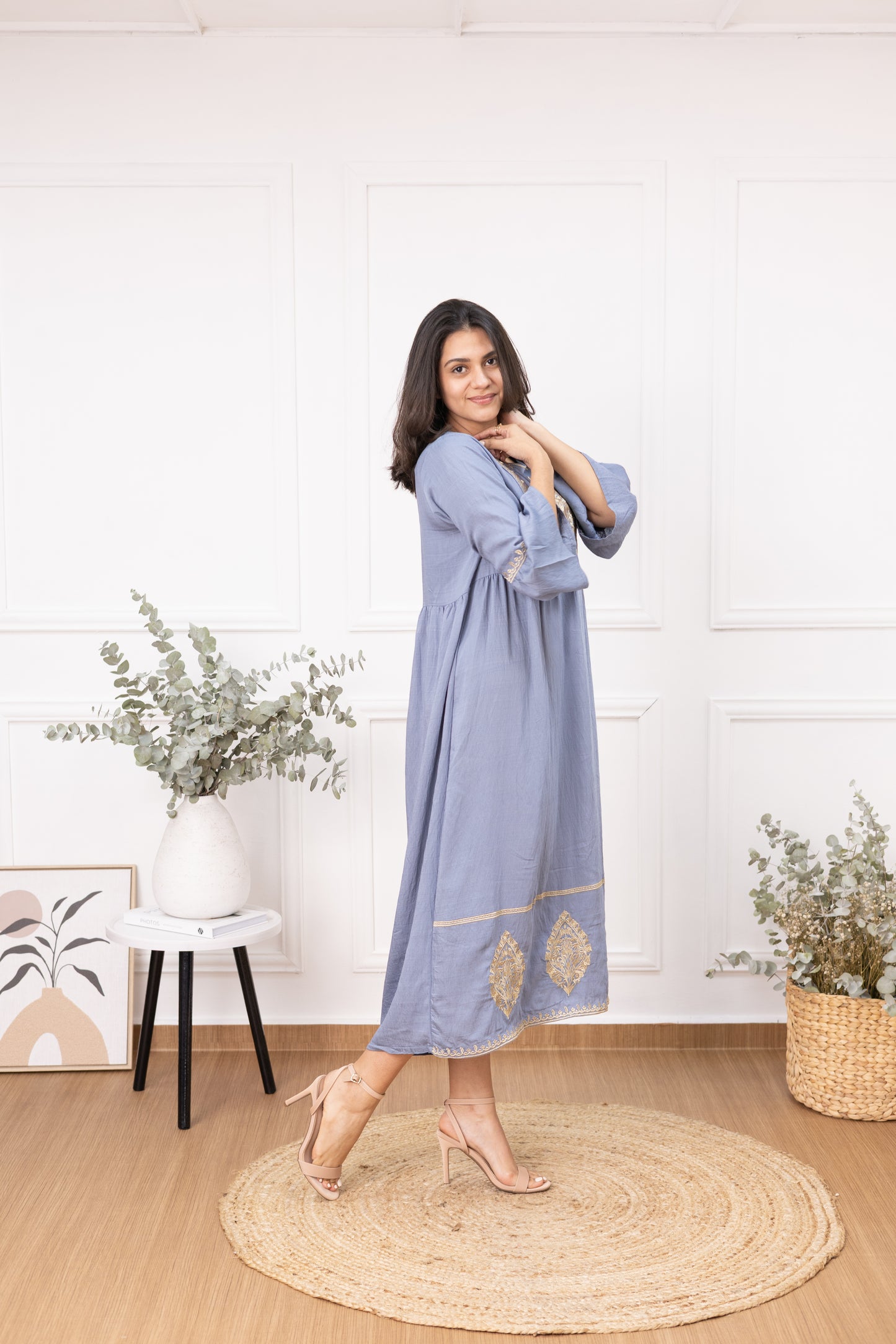 Dulce Encanto Blue Rayon Dress