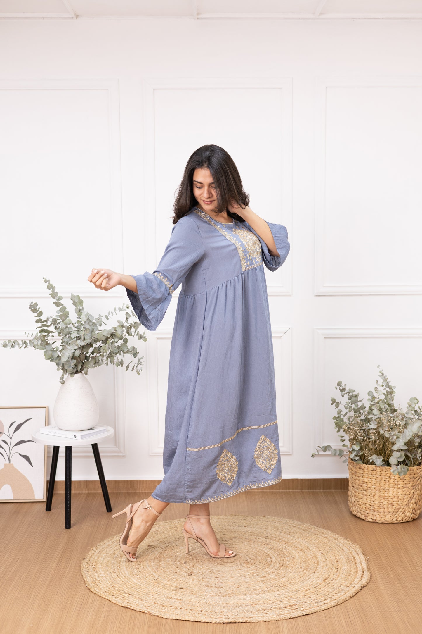 Dulce Encanto Blue Rayon Dress