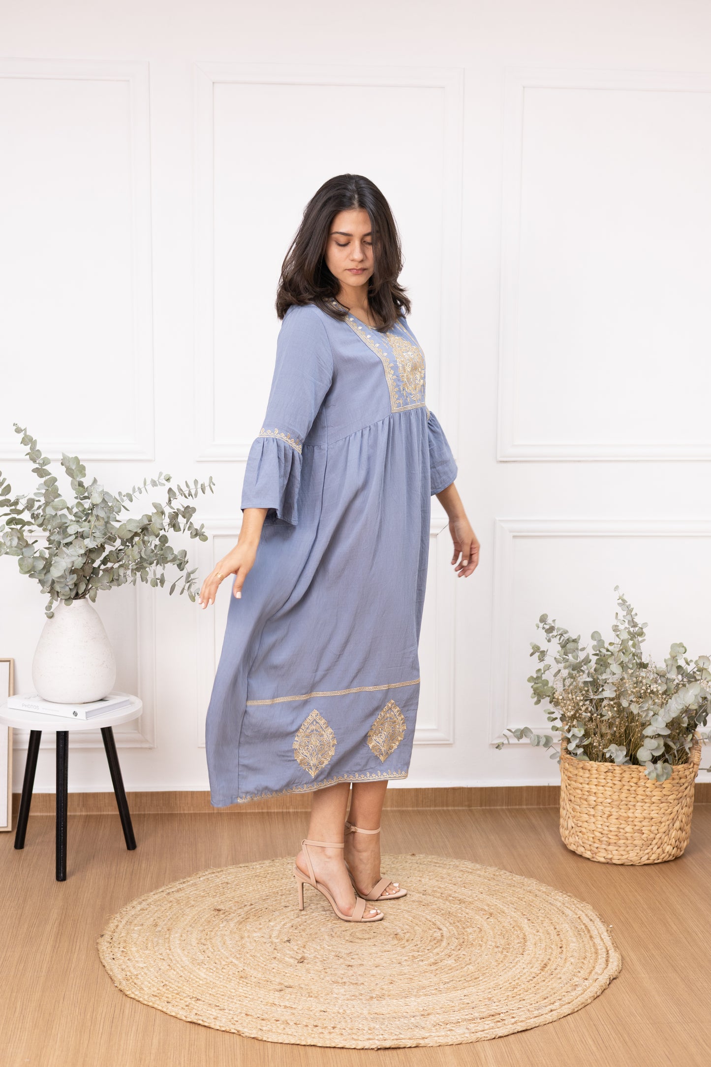 Dulce Encanto Blue Rayon Dress