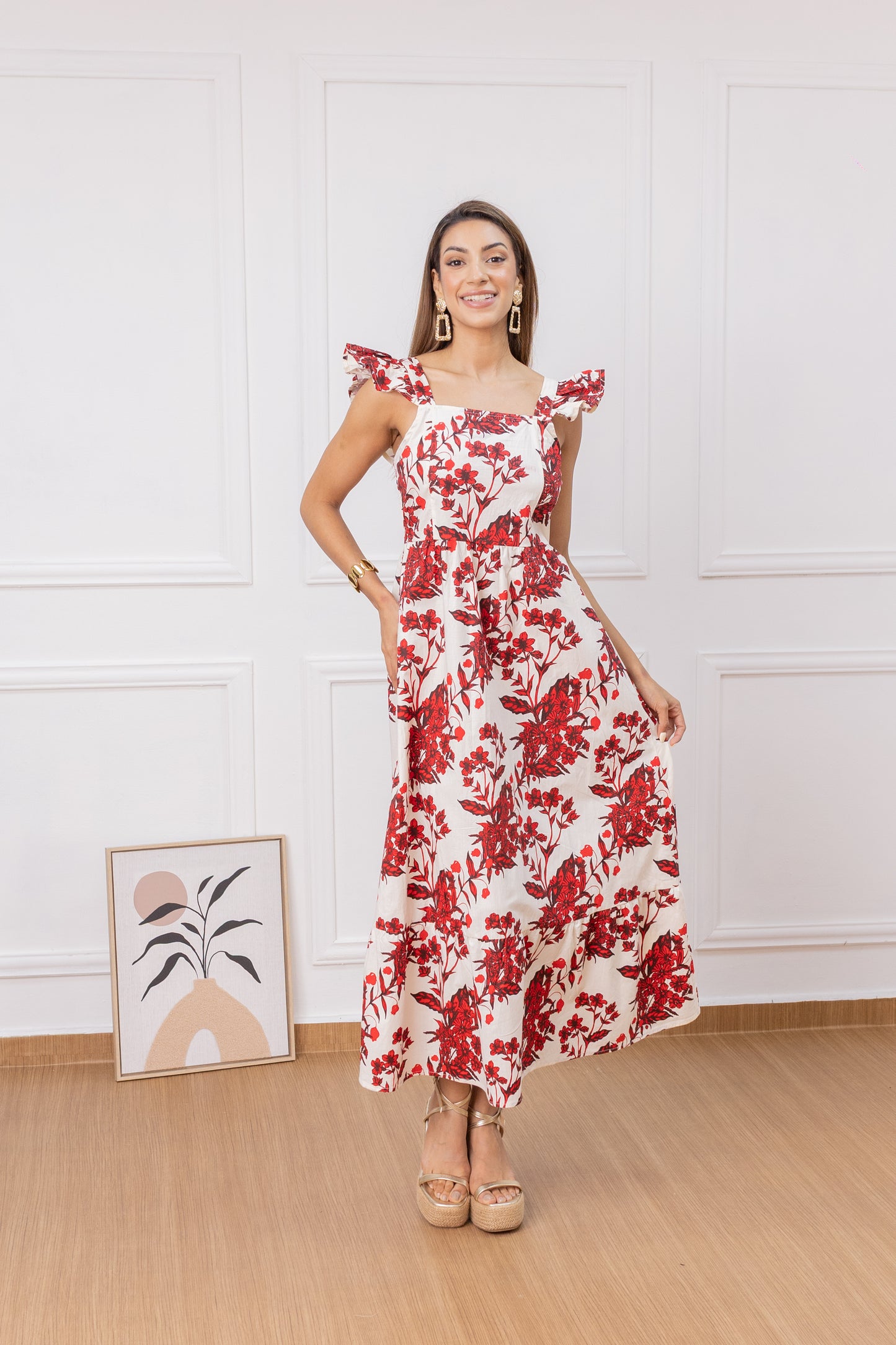 Ruby Blossom Dress - 100% Algodón Hindú