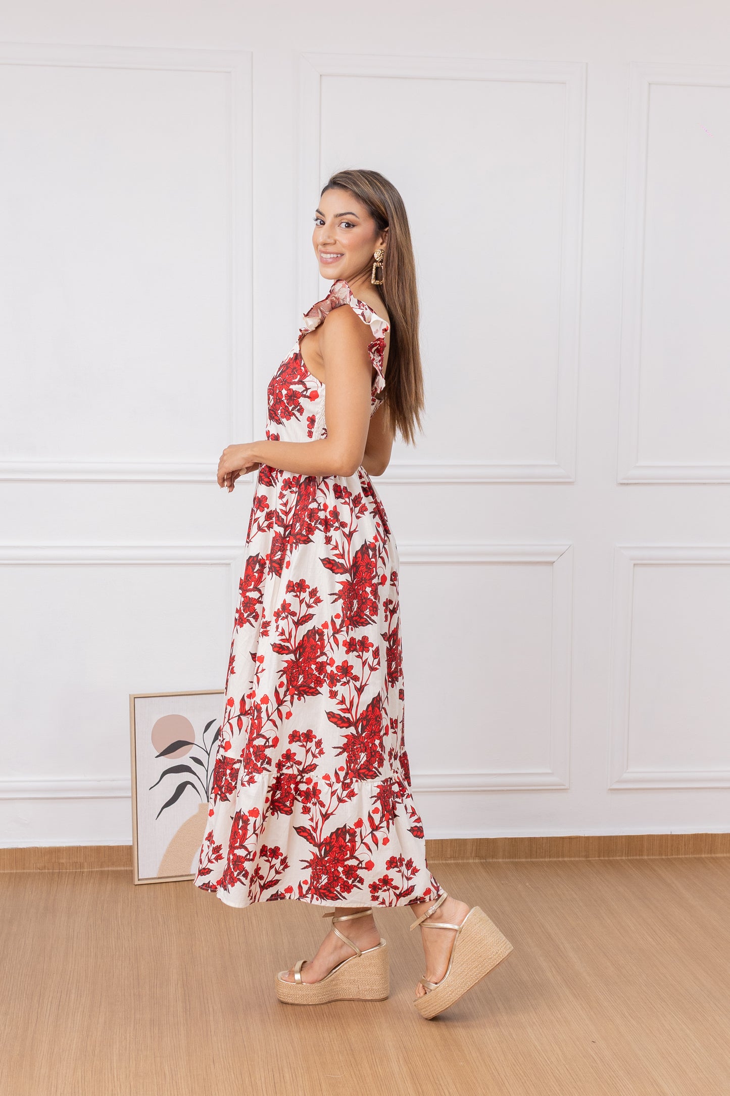 Ruby Blossom Dress - 100% Algodón Hindú