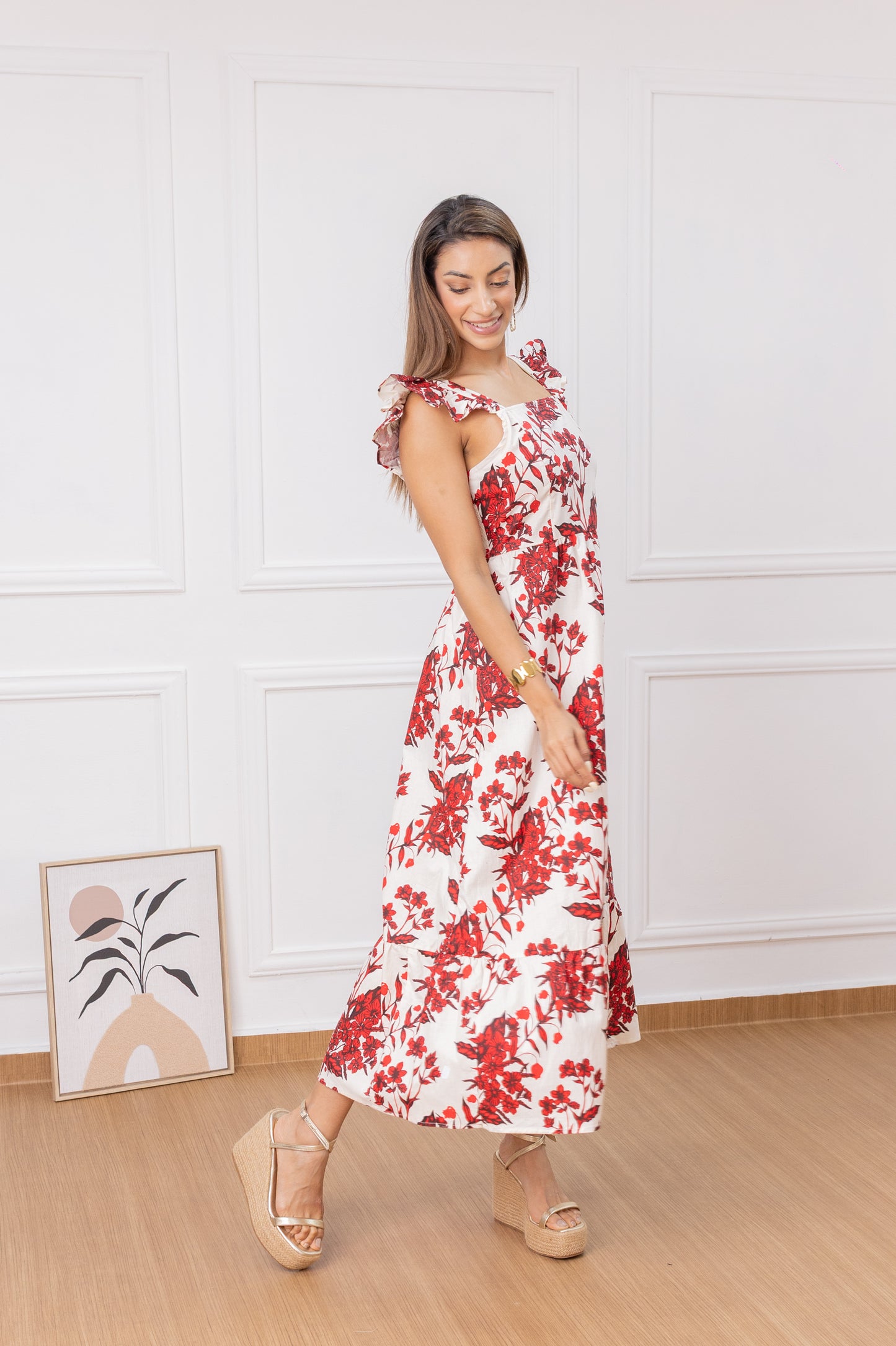 Ruby Blossom Dress - 100% Algodón Hindú