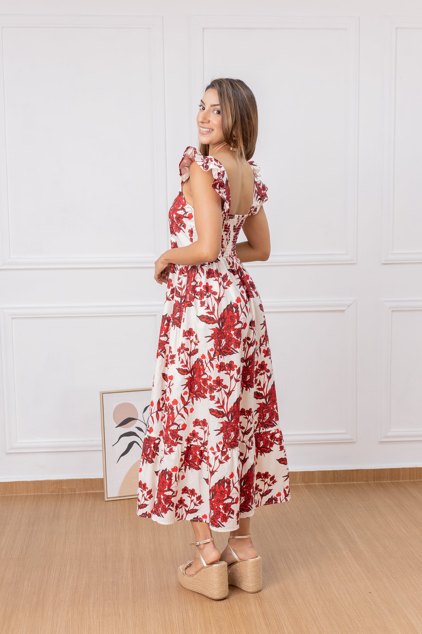 Ruby Blossom Dress - 100% Algodón Hindú