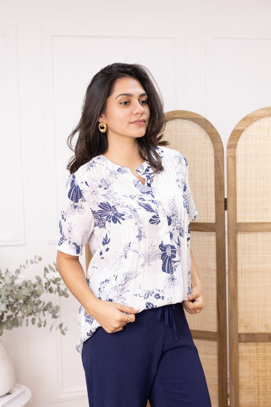 Blue Blooming Grace Blouse