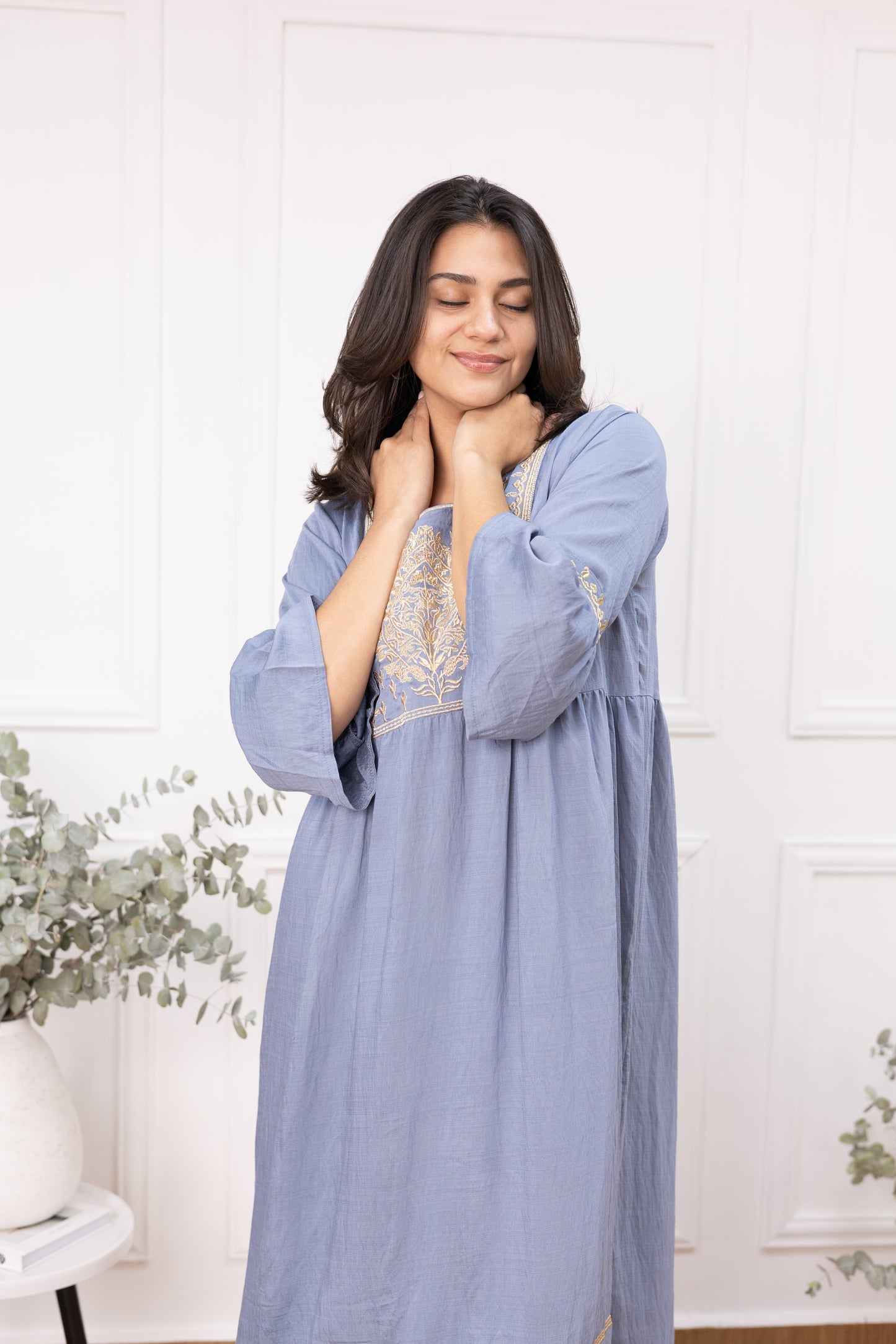 Dulce Encanto Blue Rayon Dress