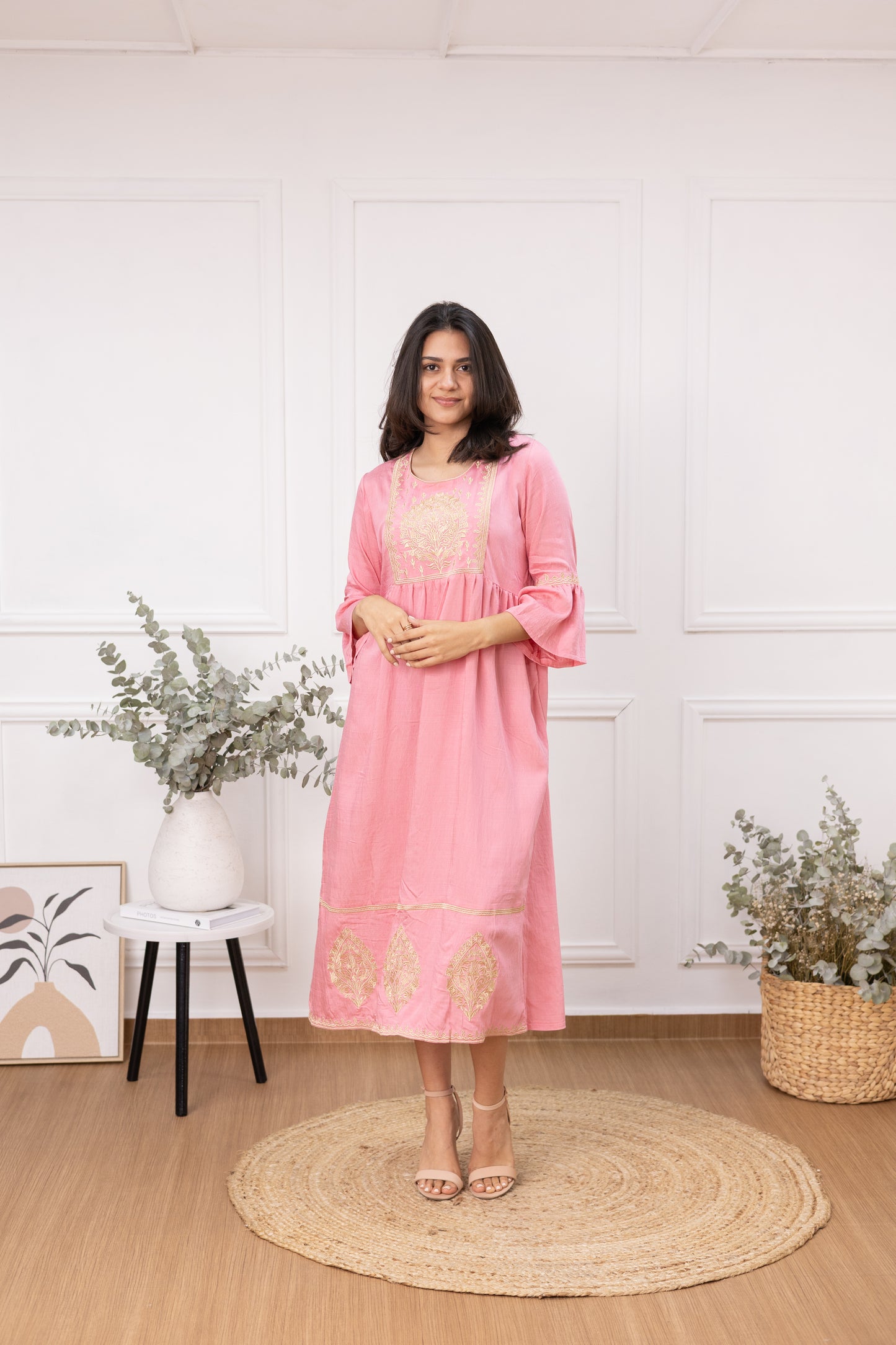 Dulce Encanto Pink Rayon Dress