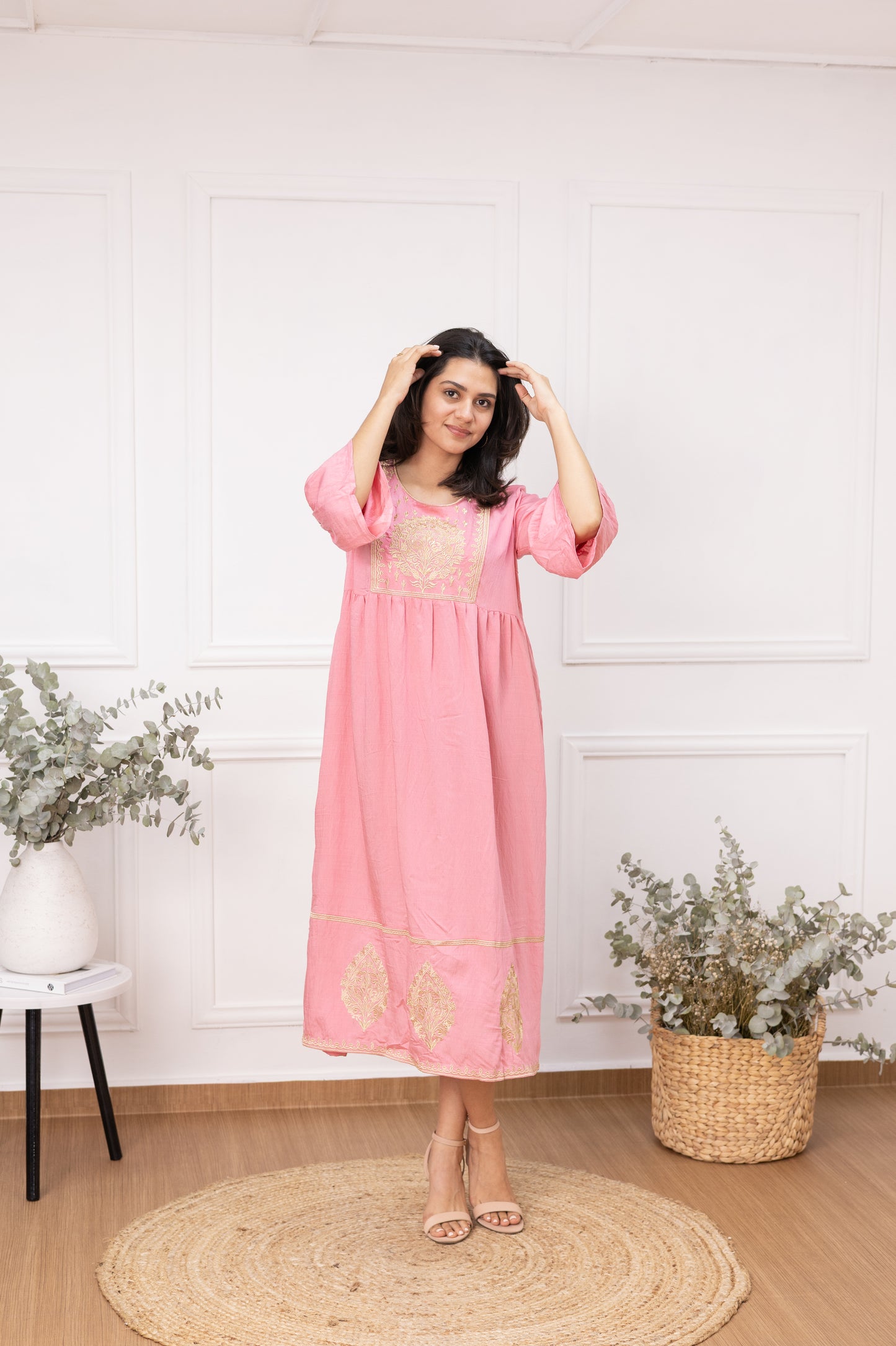 Dulce Encanto Pink Rayon Dress