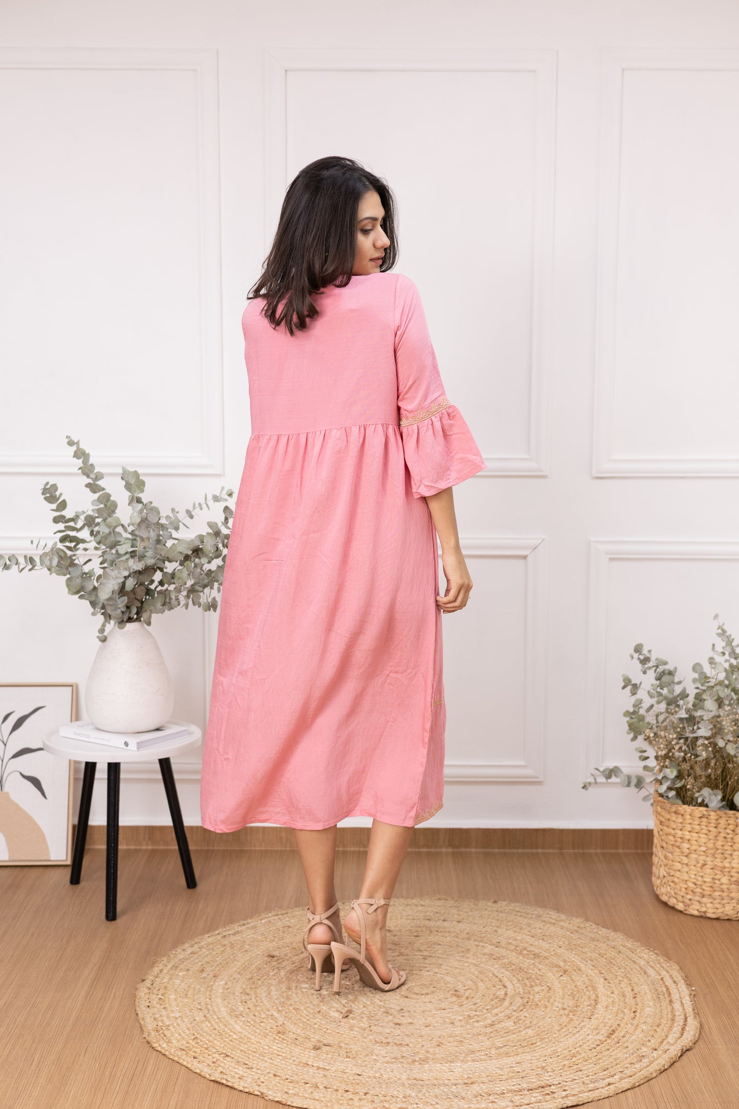 Dulce Encanto Pink Rayon Dress