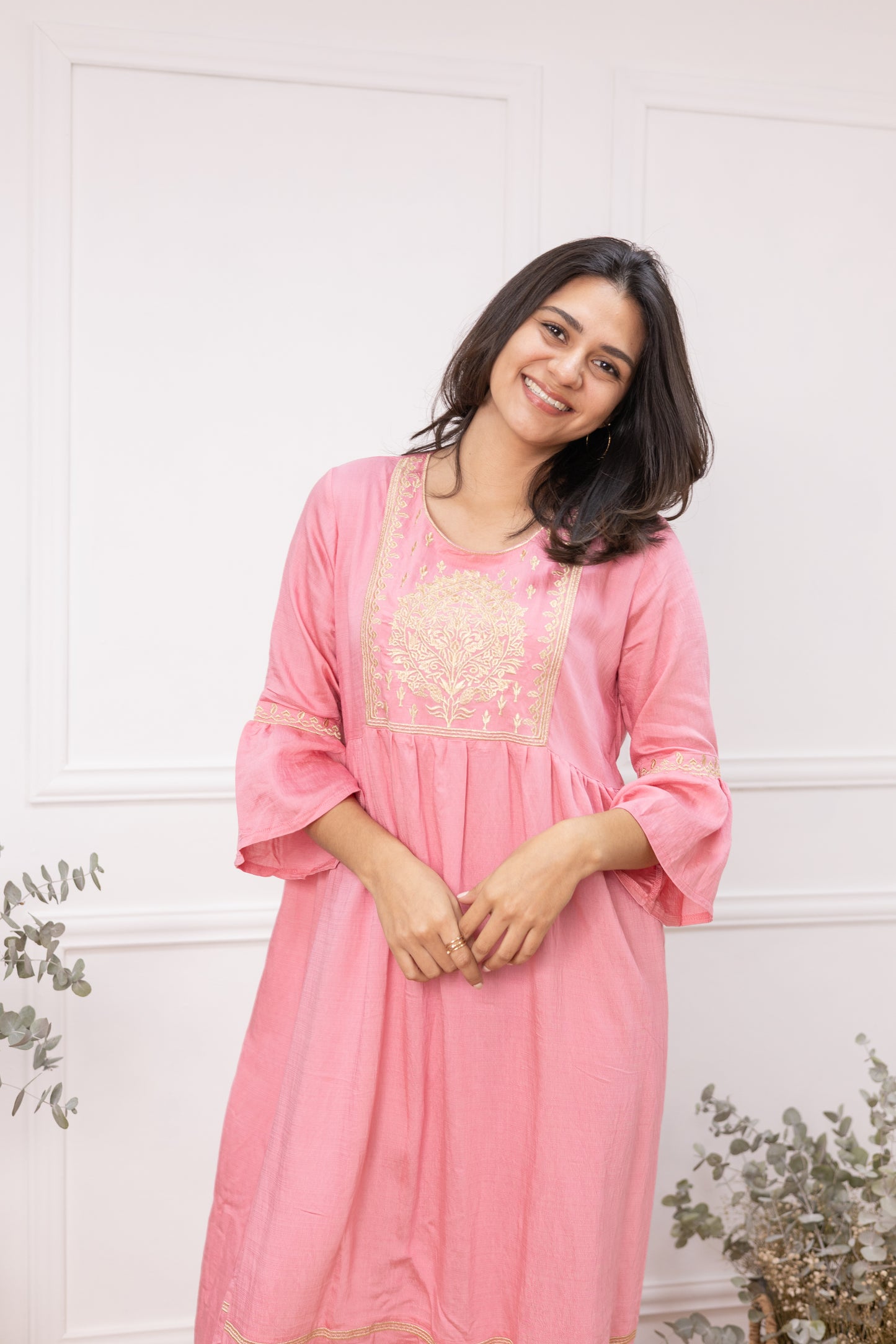 Dulce Encanto Pink Rayon Dress