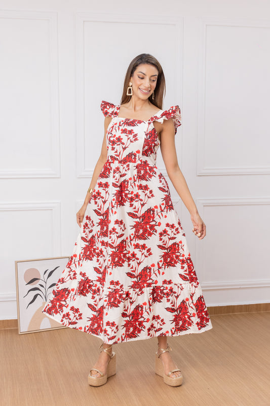 Ruby Blossom Dress - 100% Algodón Hindú