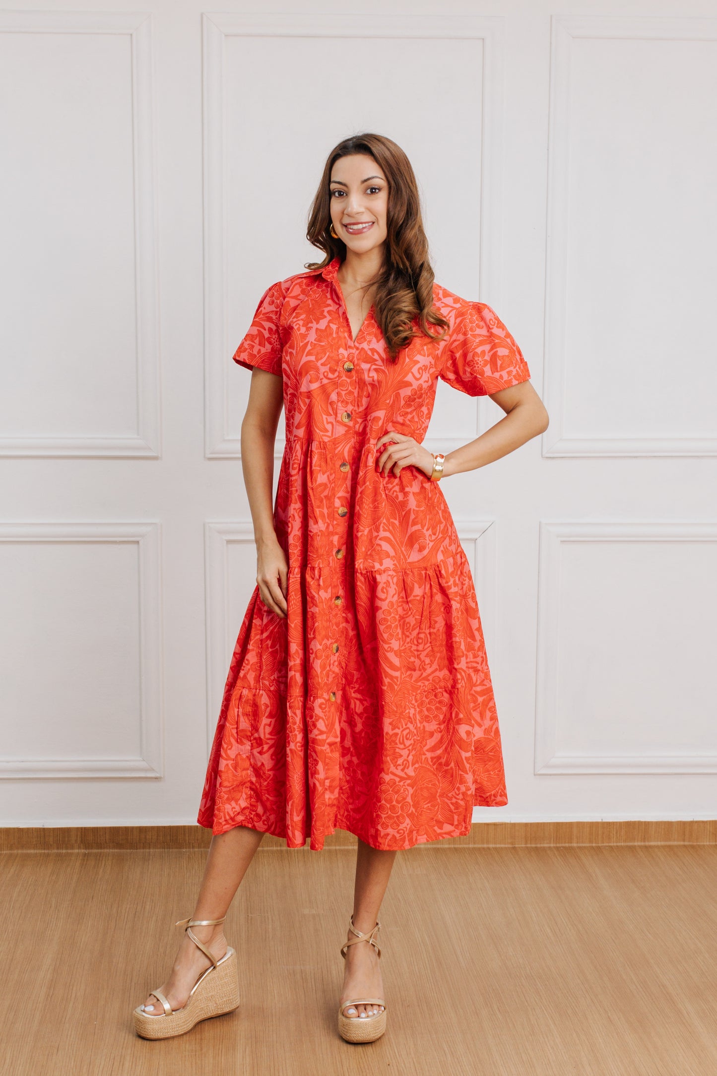 Coral Dress - Algodón Hindú
