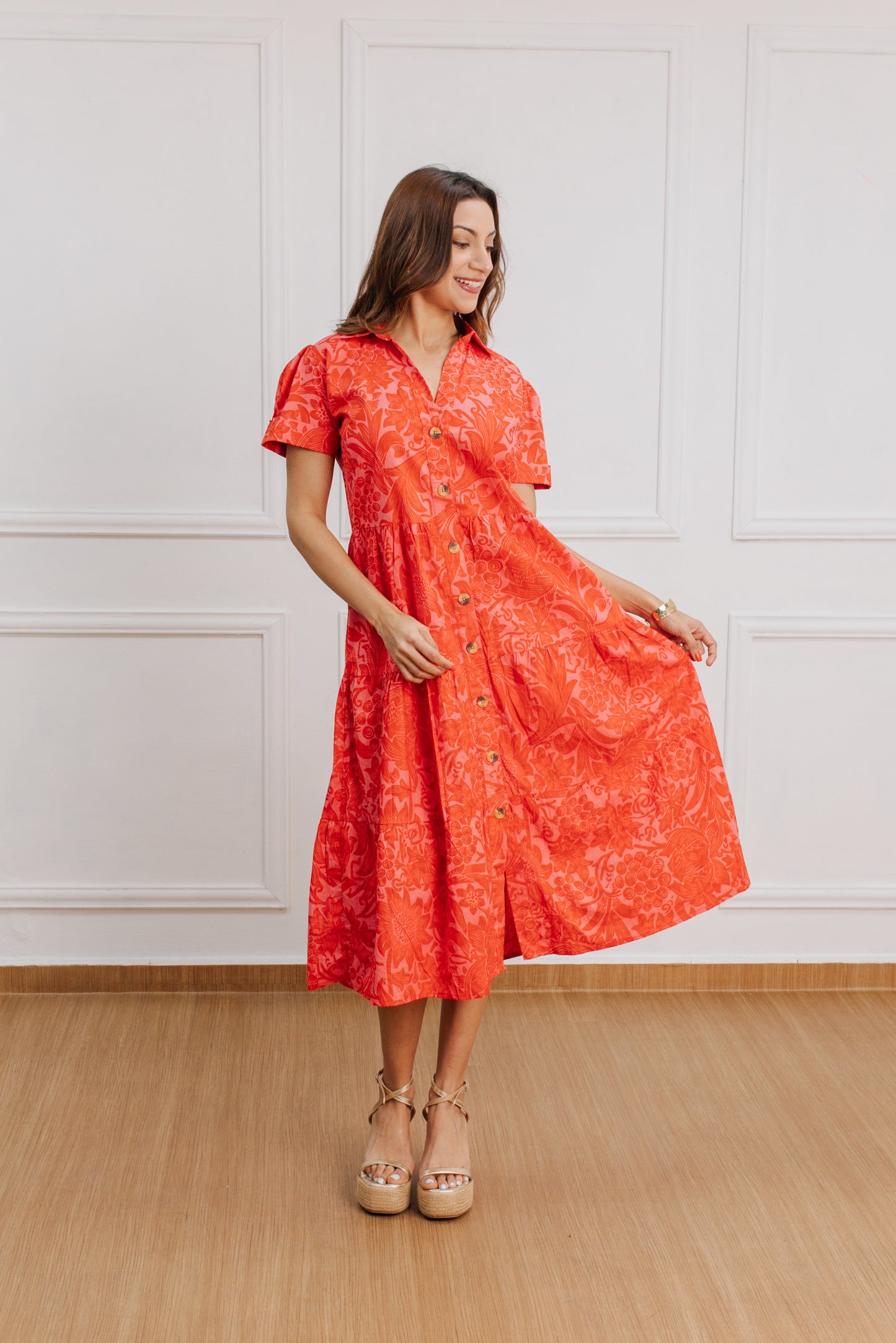Coral Dress - Algodón Hindú