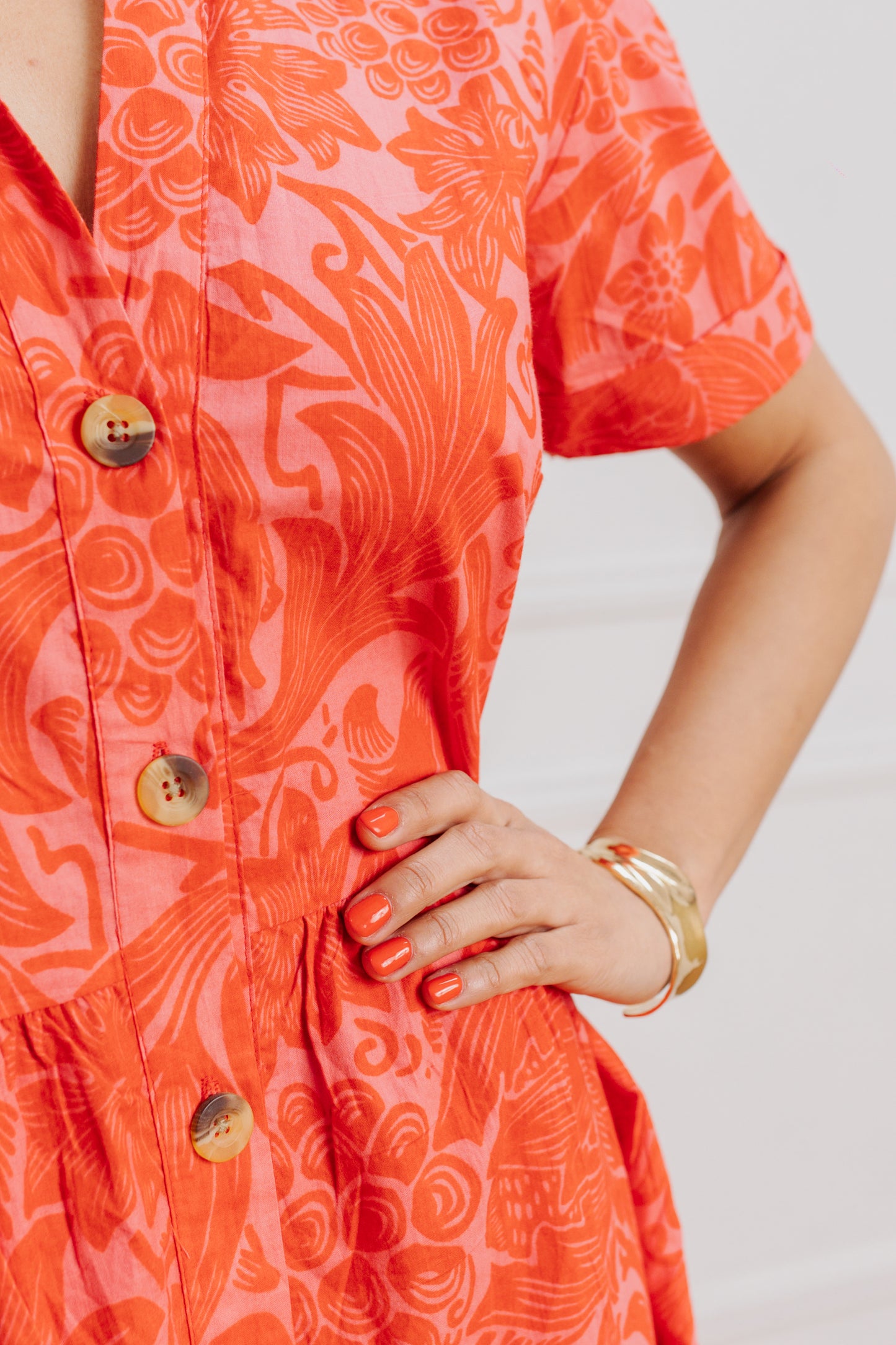 Coral Dress - Algodón Hindú