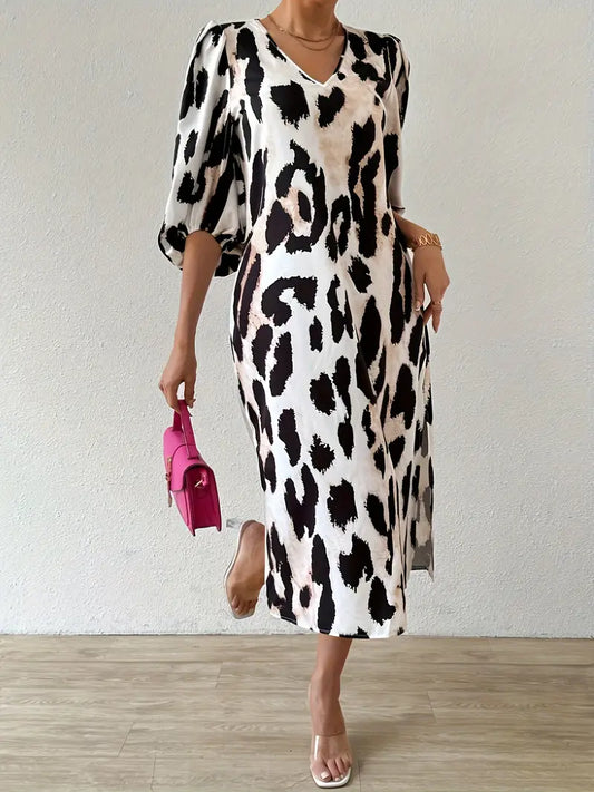 Leopard Print Lantern Sleeve